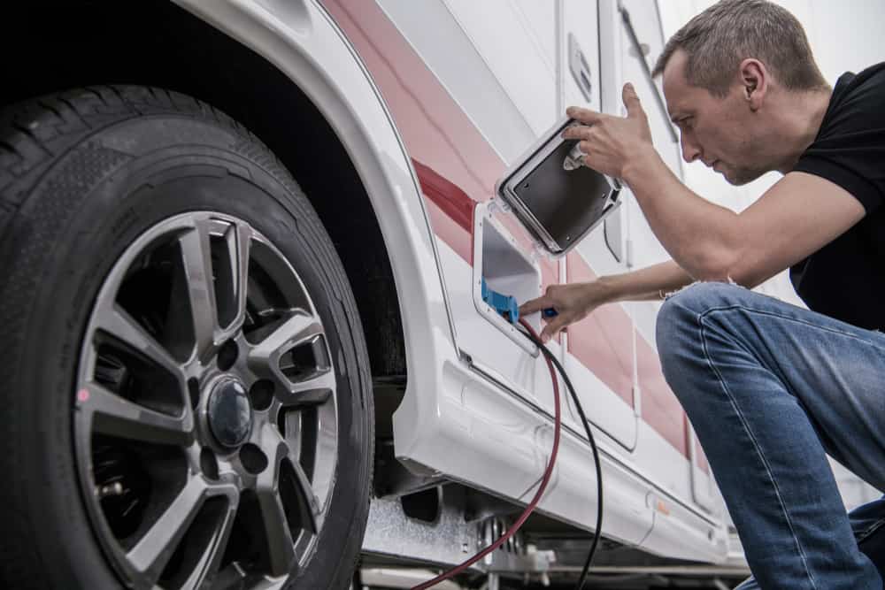 technician checking the power system