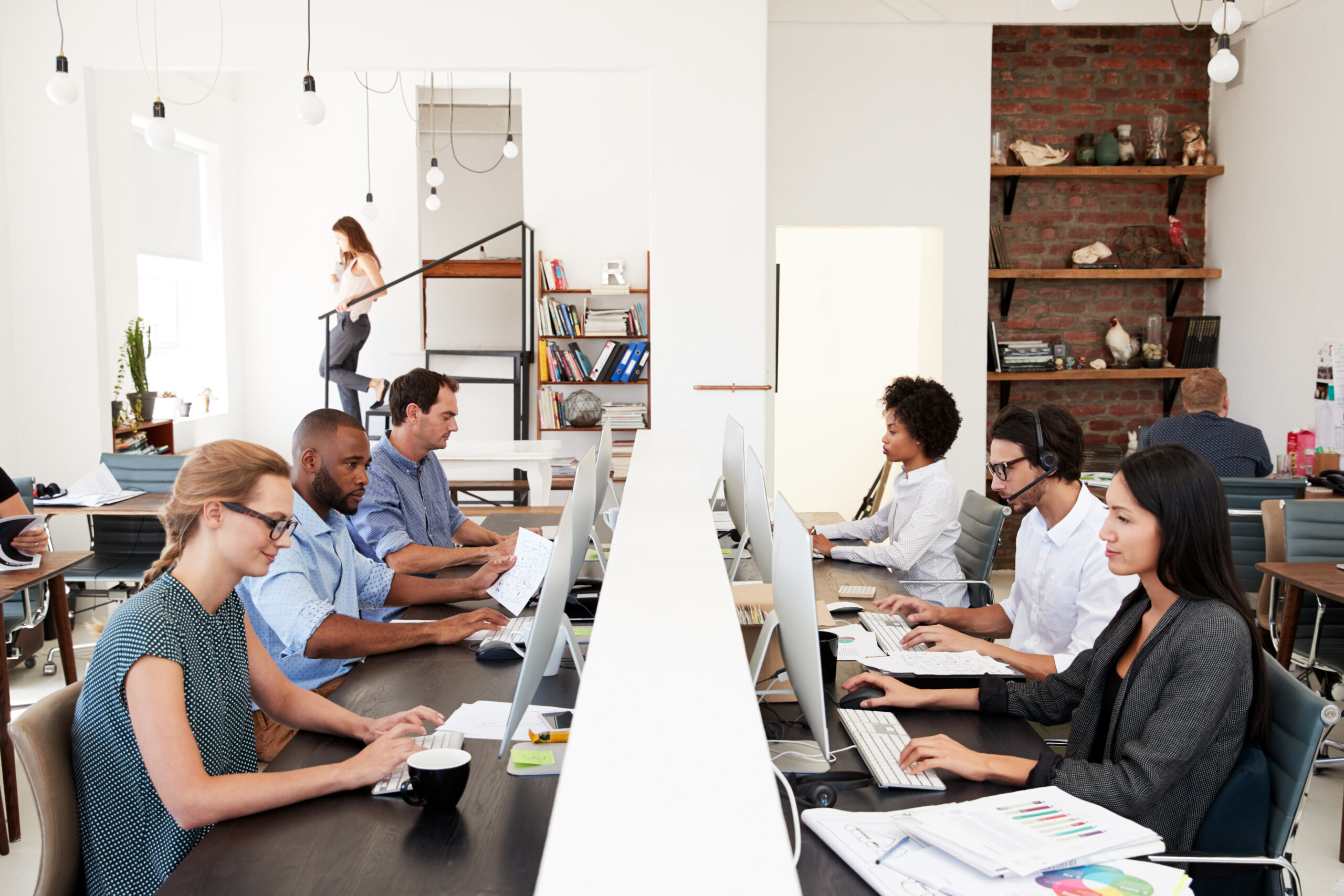 employees working on computers